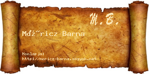 Móricz Barna névjegykártya