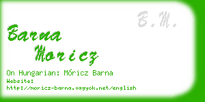 barna moricz business card